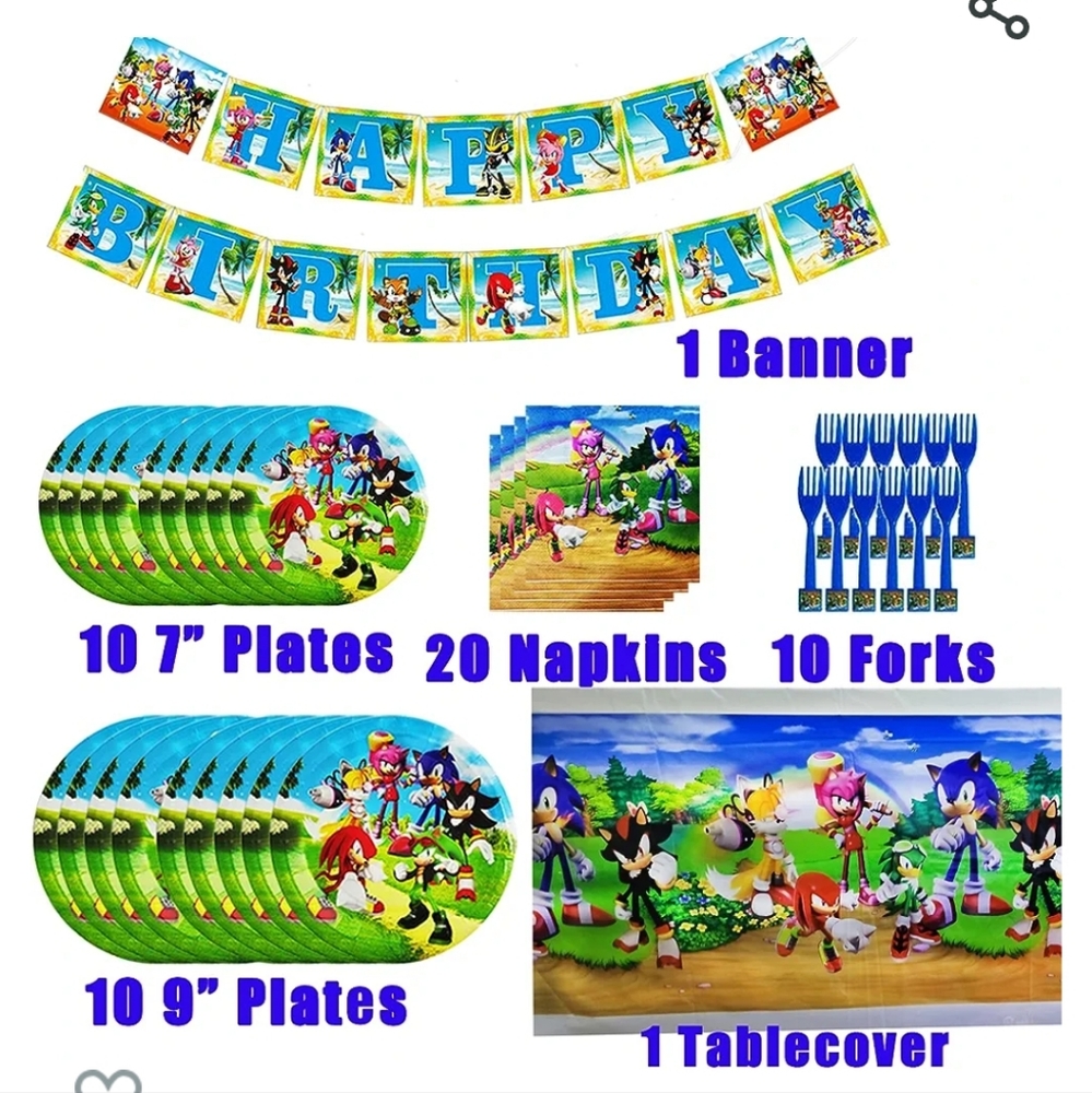 Sonic the Hedgehog Birthday Party Supplies Set